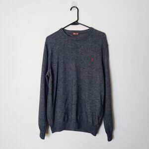 MCS Wool Cashmere Blend Crewneck Sweater Large Heather Gray Quiet Luxury